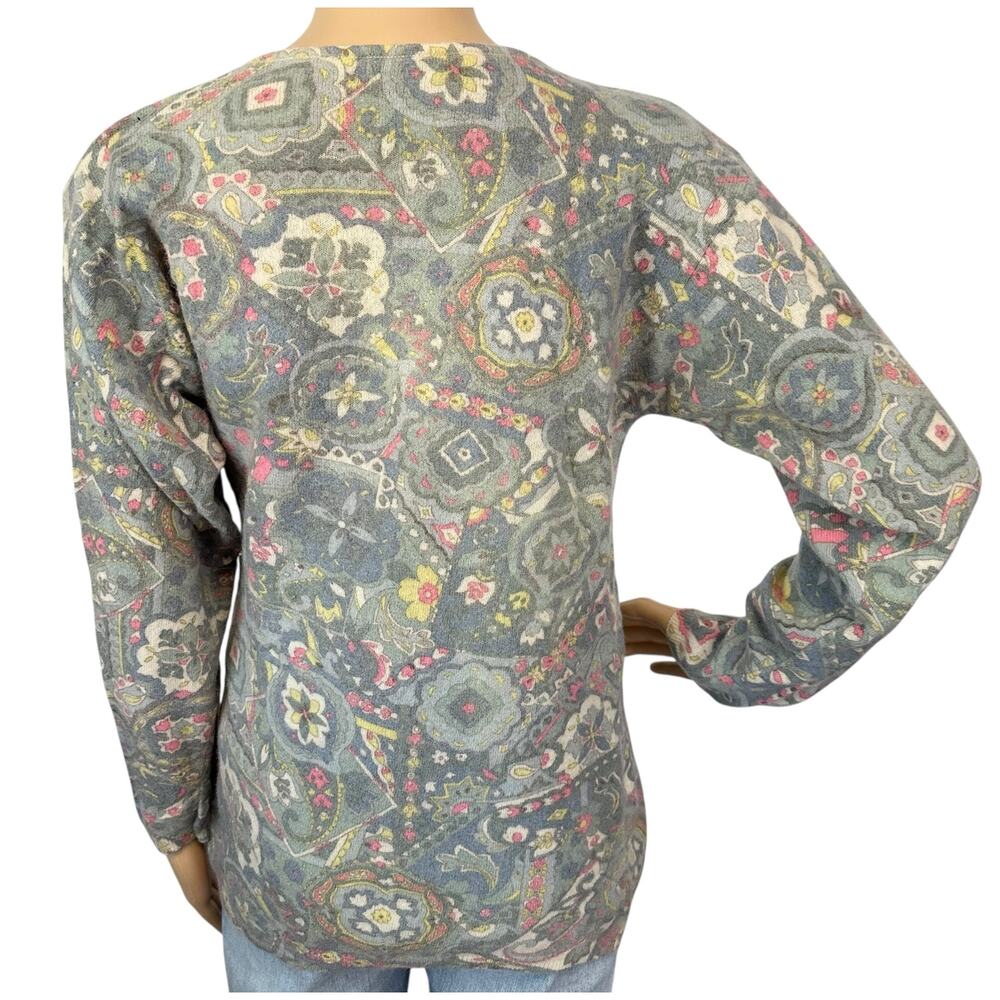 The Limited Italian Lambswool Blend Vintage Sweater Paisley Size M - Picture 5 of 10